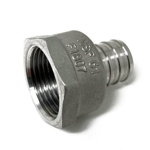 Adaptateur en acier inoxydable PEX 3/4" * FNPT 3/4" (Lot de 10x) - Airablo