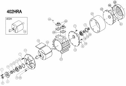Tête seule pompe vacuum 402FTS 100CFM 1140RPM "FLOOD" CCW 4020-008 (Pièces) - Airablo